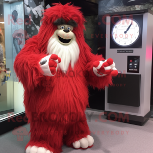 Rood Yeti mascotte kostuum...