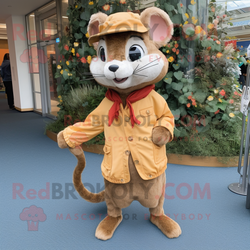 nan Dormouse mascot costume character dressed with a Dress Pants and Shoe laces