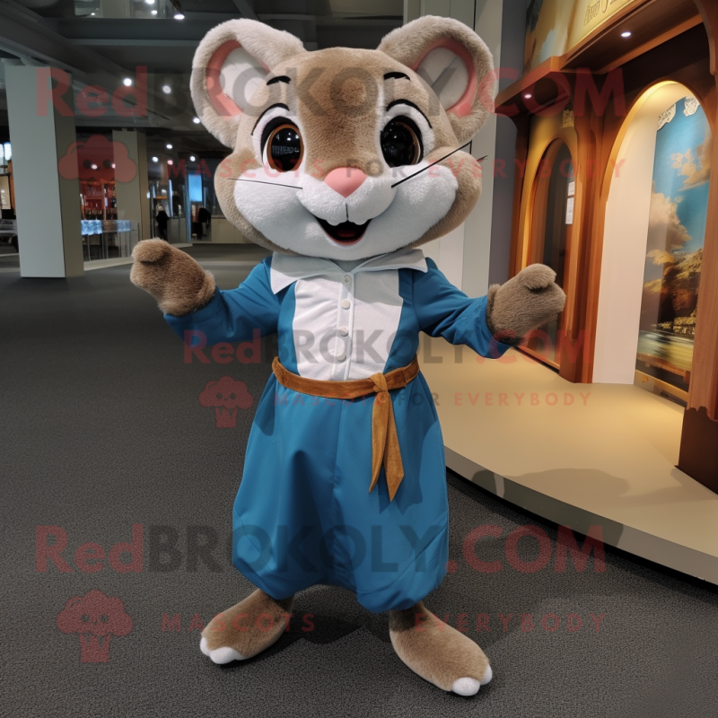 nan Dormouse mascot costume character dressed with a Dress Pants and Shoe laces