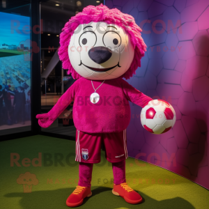 Magenta fotboll maskot...