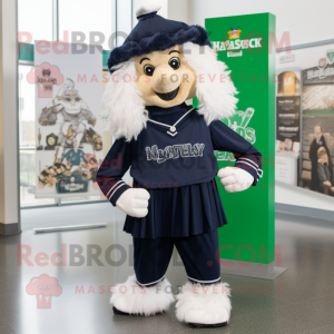 Navy Irish Dancer mascot costume character dressed with a Hoodie and Scarf clips