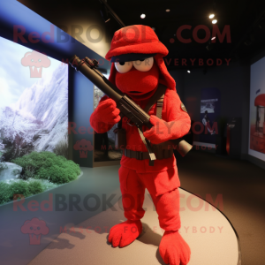 Red Sniper maskot kostume...