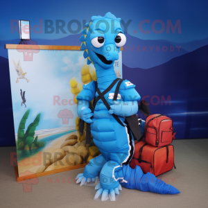 Blue Seahorse mascotte...