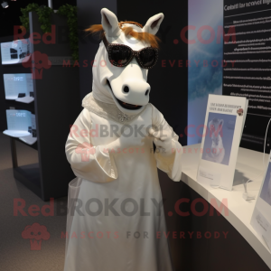 nan Quagga mascot costume character dressed with a Wedding Dress and Sunglasses