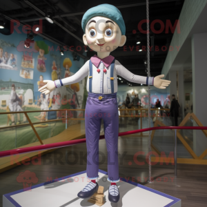 nan Tightrope Walker mascot costume character dressed with a Skinny Jeans and Headbands