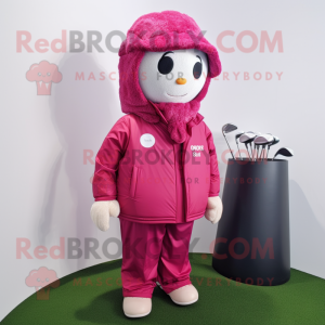 Magenta golfbold maskot...