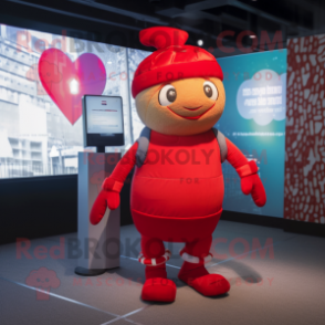 nan Heart mascot costume character dressed with a Turtleneck and Caps