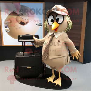 Beige Blackbird maskot...