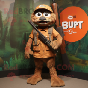 Rust Sniper mascot costume character dressed with a Empire Waist Dress and Backpacks