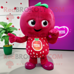 nan Raspberry mascot costume character dressed with a Bodysuit and Anklets