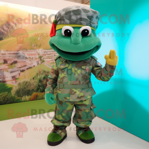 Cyan Grøn Beret maskot...