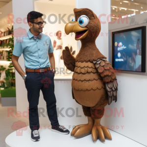 Brun Peacock maskot kostume...