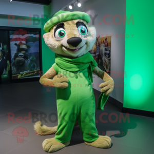 Grön Meerkat maskot kostym...