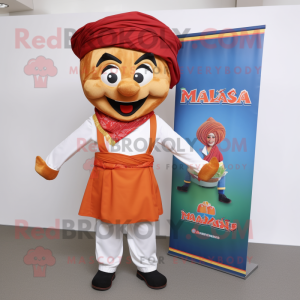 nan Tikka Masala mascot costume character dressed with a Cargo Pants and Ties