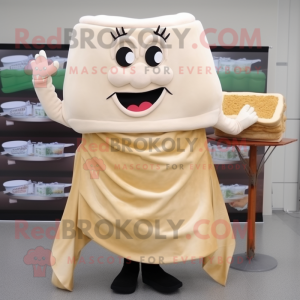 Beige Lasagne maskot...