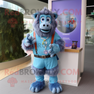 Sky Blue Baviaan mascotte...