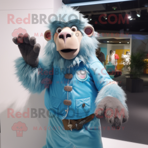 Sky Blue Baviaan mascotte...