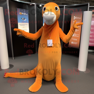 Oranje Diplodocus mascotte...