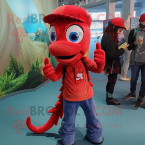 Red Seahorse mascotte...