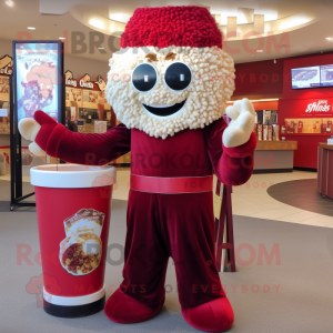 Maroon Pop Corn mascotte...