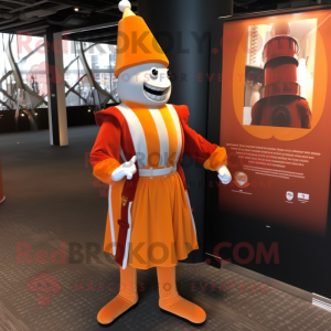 Orange Swiss Guard maskot...