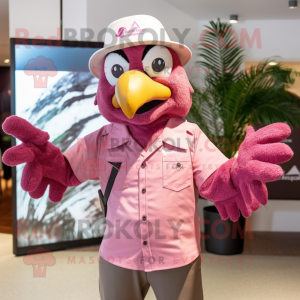 Pink Eagle mascotte kostuum...