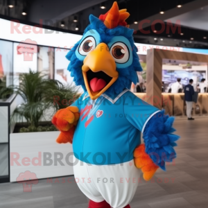 Cyan Roosters maskot drakt...