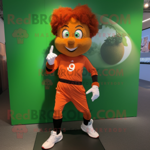 Rust Irish Dancing Shoes mascot costume character dressed with a Joggers and Smartwatches