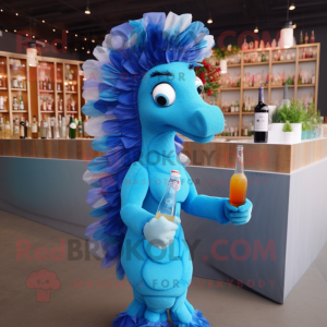 Blue Sea Horse mascotte...