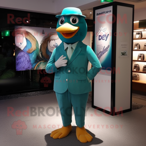 Teal Dove maskot drakt...