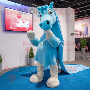 Sky Blue Horse mascotte...