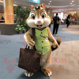 Olive Chipmunk maskot drakt...