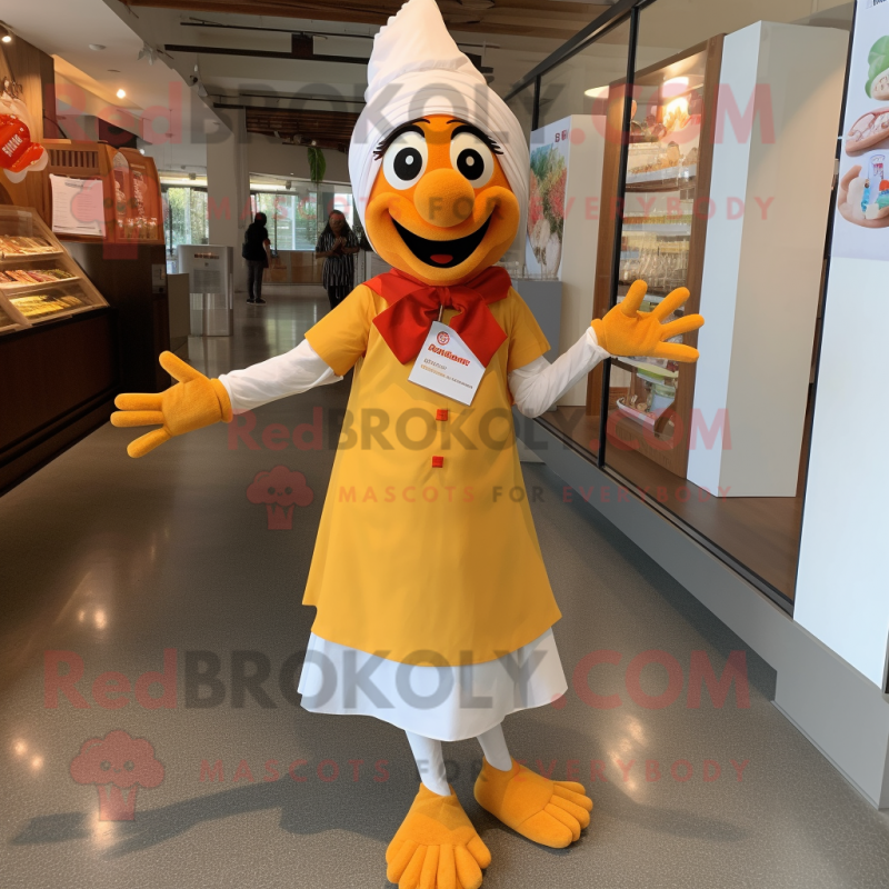 nan Butter Chicken mascot costume character dressed with a Dress Shirt and Anklets