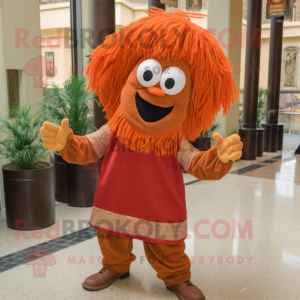 Rust Jambalaya mascot costume character dressed with a Culottes and Earrings