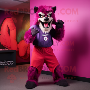 Magenta varulv maskot...