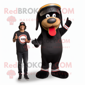 Black Hot Dog maskot drakt...