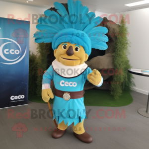 Cyan Chief mascotte kostuum...