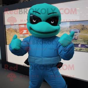 Cyan Para Commando maskot...