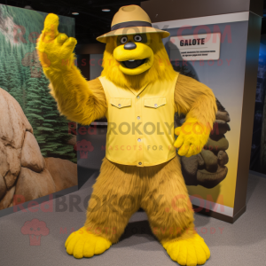 Geel Sasquatch mascotte...