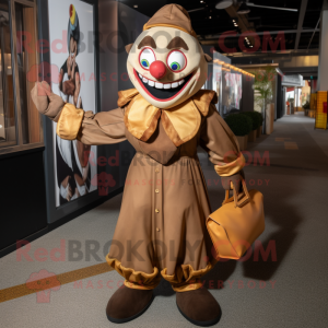 Brown Evil Clown mascotte...