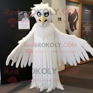 Hvid Harpy maskot kostume...