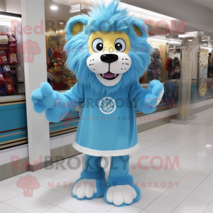 Sky Blue Lion maskot...