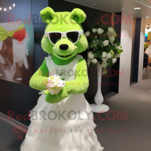 Lime Green Bear mascotte...