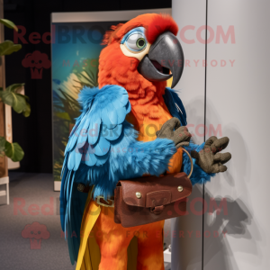 Rust Macaw maskot kostym...