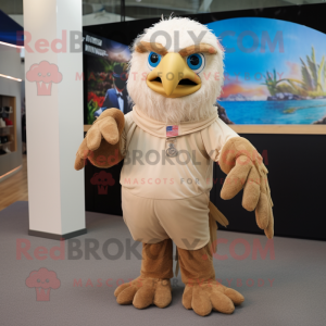 Beige Eagle maskot drakt...