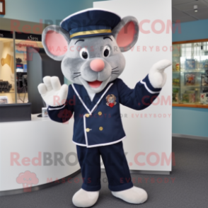 Navy Mouse mascot costume character dressed with a Suit and Keychains