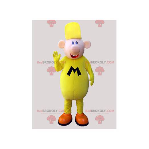 Grande mascote amarelo rindo - Redbrokoly.com