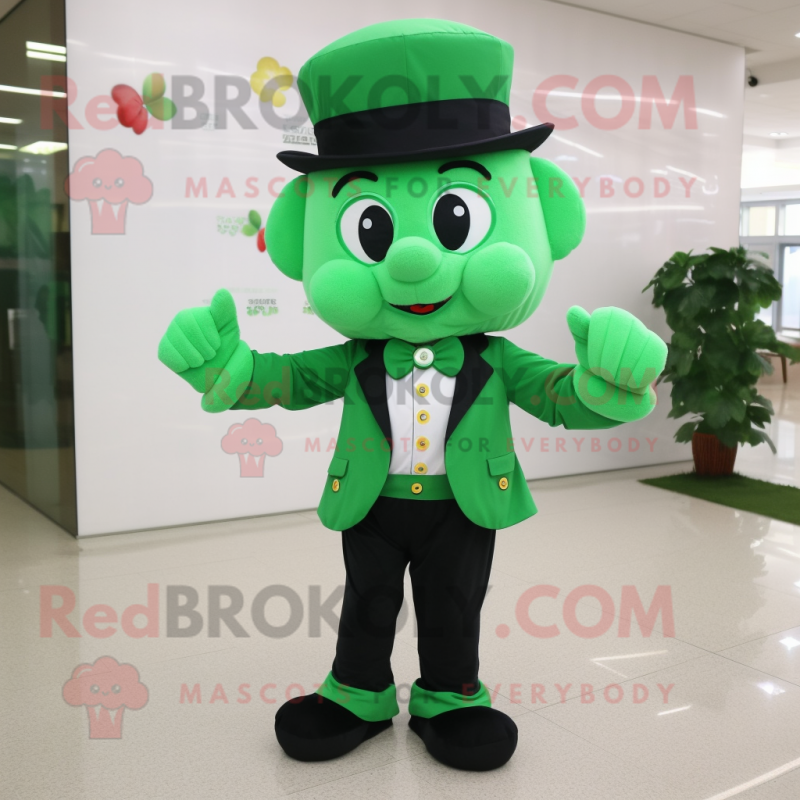 nan Four Leaf Clover mascot costume character dressed with a Suit Pants and Shoe clips