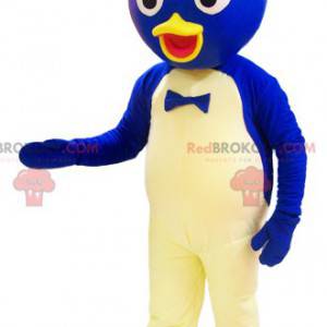 Blue and white duck mascot with a round head - Redbrokoly.com