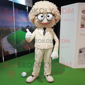 Beige golfbal mascotte...